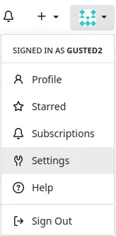 Dropdown that shows up after clicking on the profile in the navigation bar